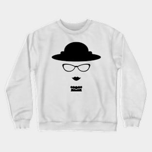 Vintage lady with eyeglasses drawing Crewneck Sweatshirt